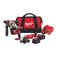 PACK 3 OUTILS MILWAUKEE M18 BPP3C502B PERFO+PERCEUSE+MEULEUSE+2BATT 5AH+CHARGE